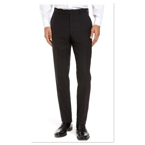 Jefferson Flat Front Solid Wool Dress Pants (B14) - Picture 1 of 8